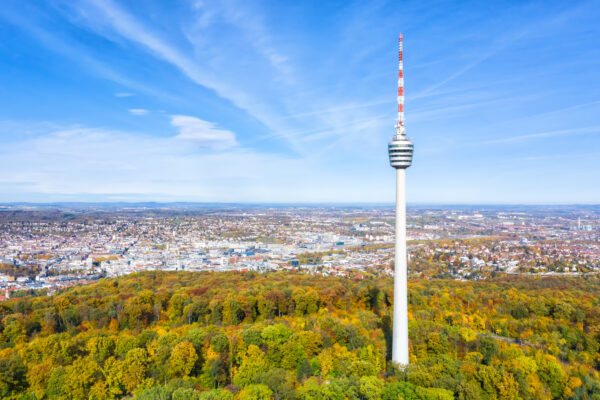Bild des Fernsehturms mit Blick auf Stuttgart